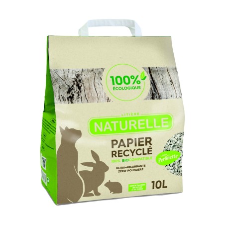 Perlinette litière naturelle écologique papier recyclé DEMAVIC 10L