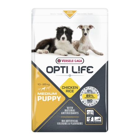 Opti Life Puppy Medium au poulet chiot moyen VERSELE LAGA sac de 1kg et 2,5kg