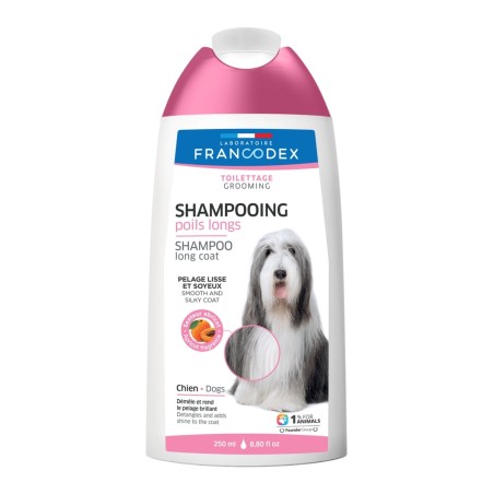 Shampoing Spécial Poils Longs pour chien FRANCODEX bouteille de 250ml