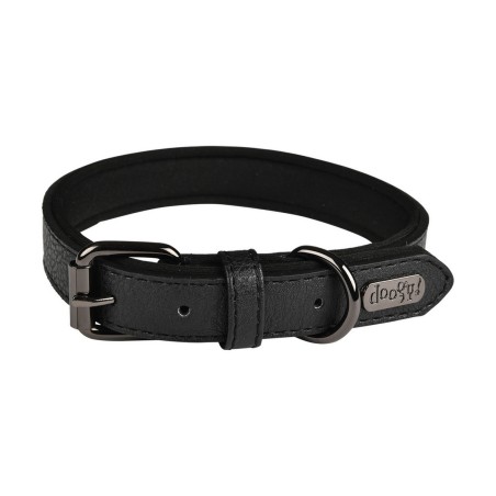 Collier simili cuir et tissu pour chien DOOGY GLAM coloris noir