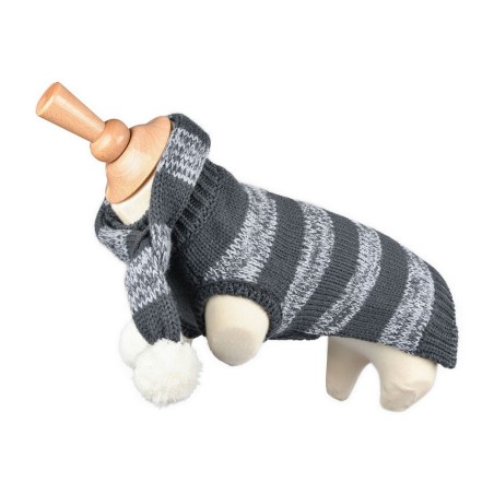 Pull avec écharpe pour chien DOOGY CLASSIC gris