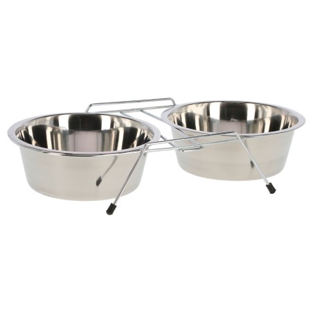 Gamelle chien double en inox avec support KERBL